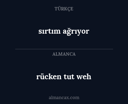 sırtım ağrıyor - rücken tut weh