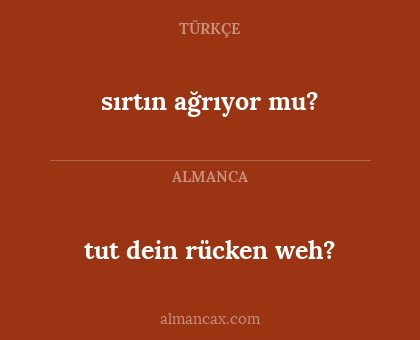 tut dein rücken weh? - sırtın ağrıyor mu?