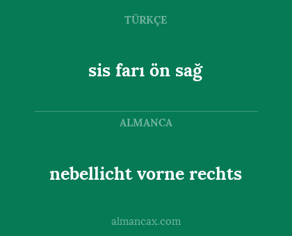 nebellicht vorne rechts - sis farı ön sağ