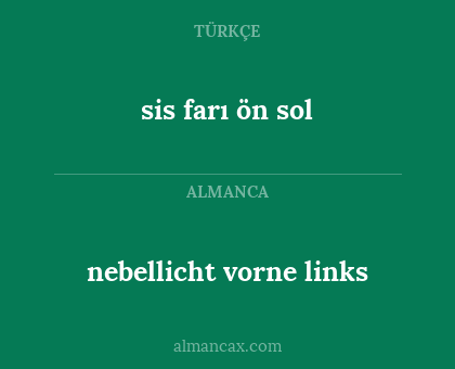 nebellicht vorne links - sis farı ön sol