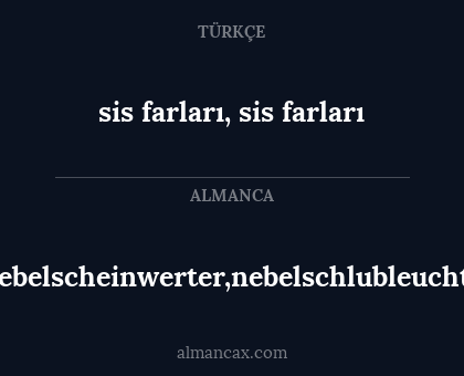 nebelscheinwerter,nebelschlubleuchte - sis farları, sis farları