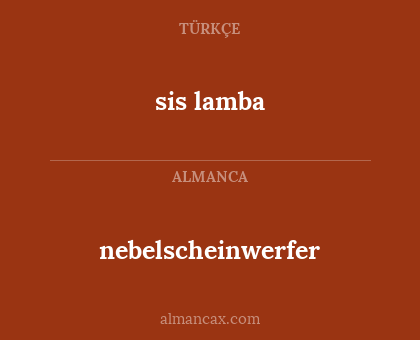nebelscheinwerfer - sis lamba