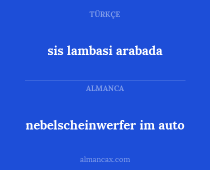 sis lambasi arabada - nebelscheinwerfer im auto
