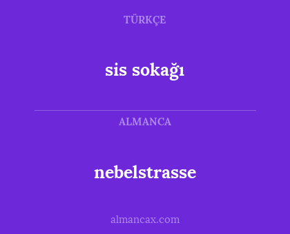 nebelstrasse - sis sokağı