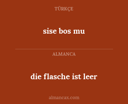 sise bos mu - die flasche ist leer
