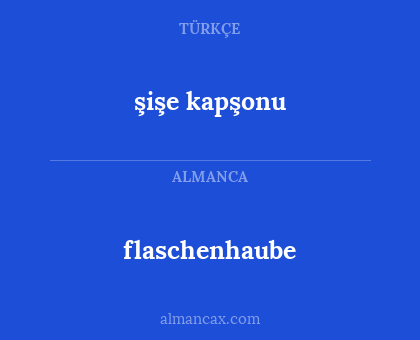 şişe kapşonu - flaschenhaube