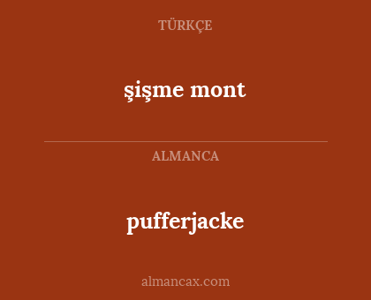 pufferjacke - şişme mont