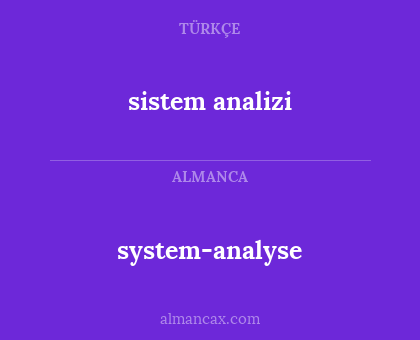 system-analyse - sistem analizi