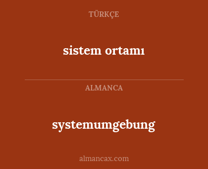 sistem ortamı - systemumgebung