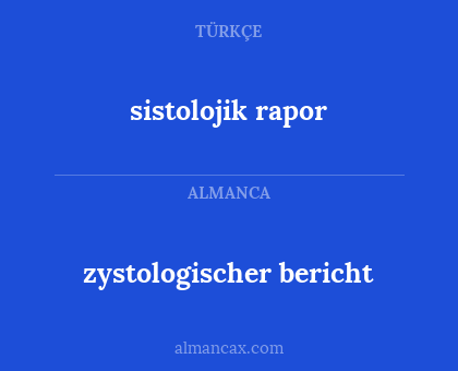 zystologischer bericht - sistolojik rapor