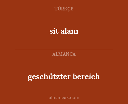 sit alanı - geschützter bereich