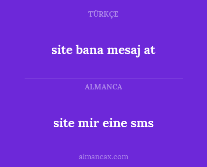 site mir eine sms - site bana mesaj at
