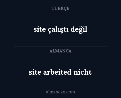 site çalıştı değil - site arbeited nicht