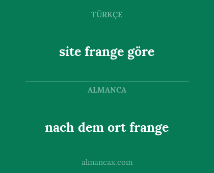 nach dem ort frange - site frange göre