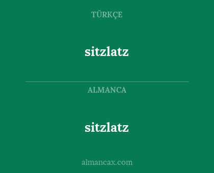 sitzlatz - sitzlatz