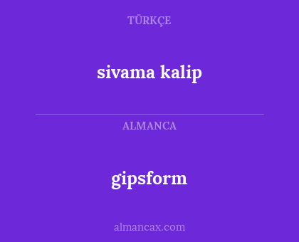 gipsform - sivama kalip