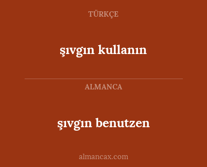 şıvgın benutzen - şıvgın kullanın