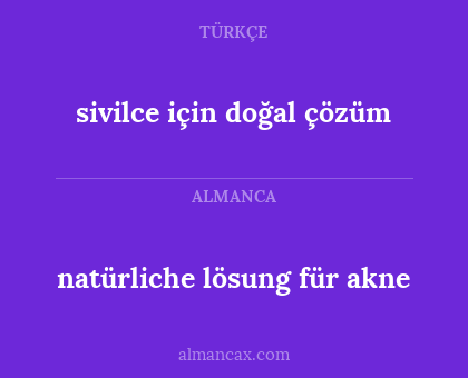 sivilce için doğal çözüm - natürliche lösung für akne