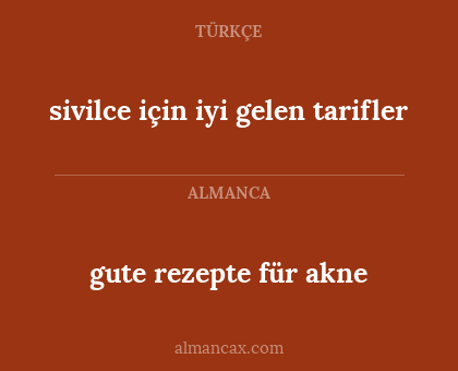 sivilce için iyi gelen tarifler - gute rezepte für akne