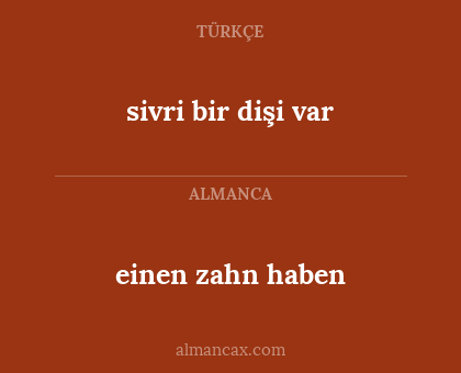 einen zahn haben - sivri bir dişi var