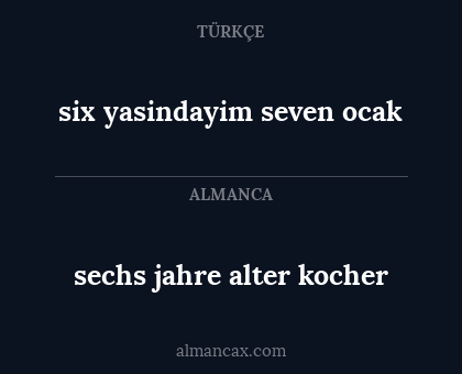 sechs jahre alter kocher - six yasindayim seven ocak