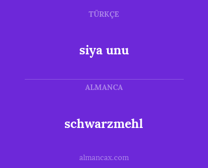 schwarzmehl - siya unu