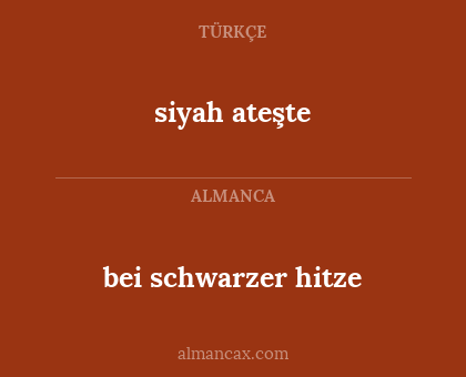 bei schwarzer hitze - siyah ateşte