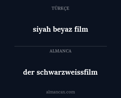 der schwarzweissfilm - siyah beyaz film
