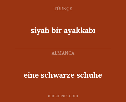 eine schwarze schuhe - siyah bir ayakkabı