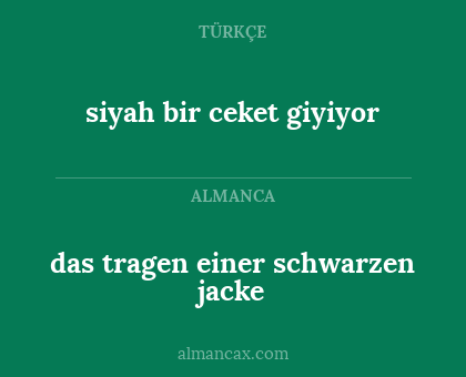 das tragen einer schwarzen jacke - siyah bir ceket giyiyor