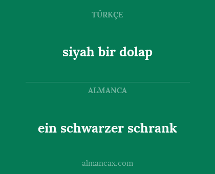 siyah bir dolap - ein schwarzer schrank