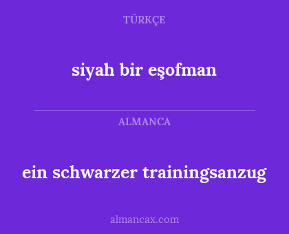 ein schwarzer trainingsanzug - siyah bir eşofman