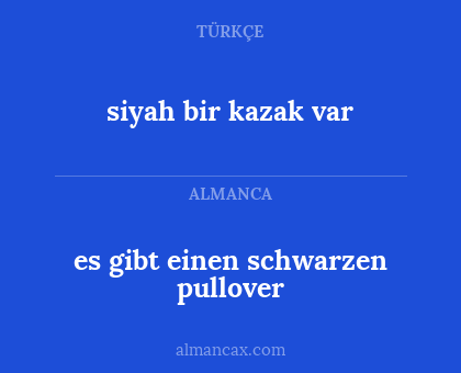 es gibt einen schwarzen pullover - siyah bir kazak var