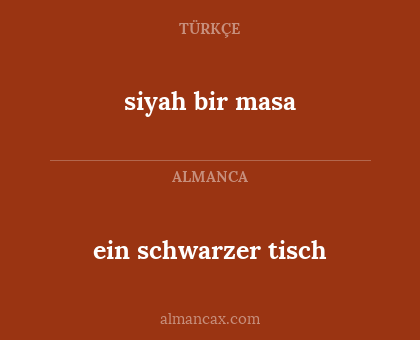 ein schwarzer tisch - siyah bir masa
