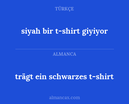 siyah bir t-shirt giyiyor - trägt ein schwarzes t-shirt