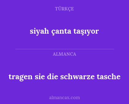 siyah çanta taşıyor - tragen sie die schwarze tasche