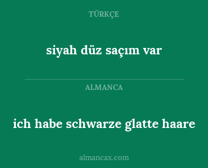 ich habe schwarze glatte haare - siyah düz saçım var