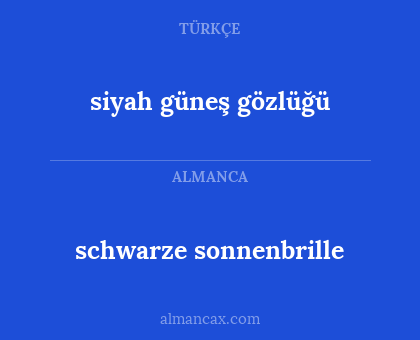 schwarze sonnenbrille - siyah güneş gözlüğü