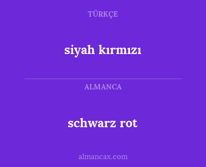 schwarz rot - siyah kırmızı