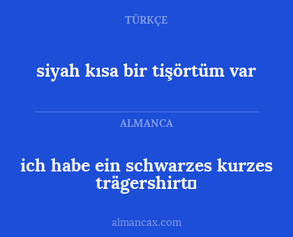 ich habe ein schwarzes kurzes trägershirt - siyah kısa bir tişörtüm var