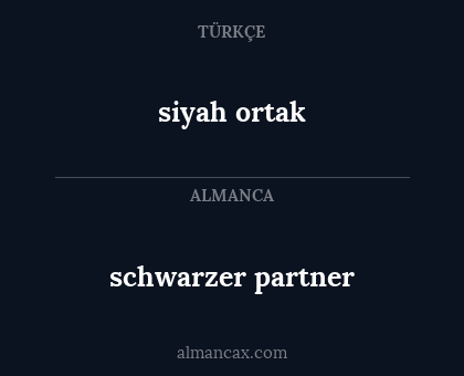 schwarzer partner - siyah ortak