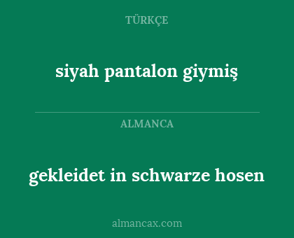 gekleidet in schwarze hosen - siyah pantalon giymiş