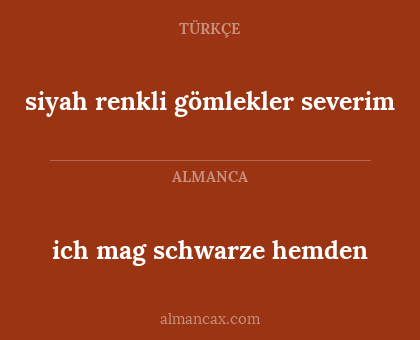 siyah renkli gömlekler severim - ich mag schwarze hemden