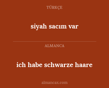 ich habe schwarze haare - siyah sacım var