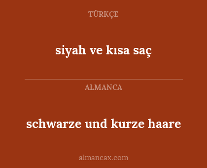 siyah ve kısa saç - schwarze und kurze haare