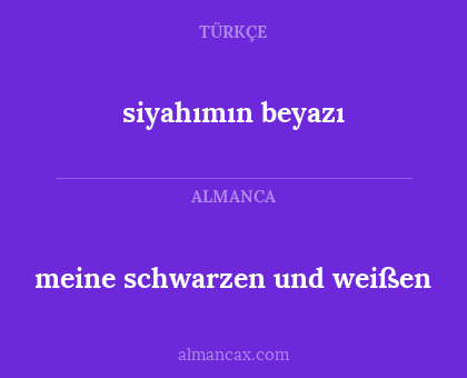 siyahımın beyazı - meine schwarzen und weißen