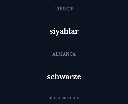 schwarze - siyahlar