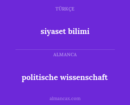 siyaset bilimi - politische wissenschaft