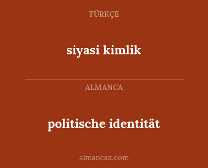 siyasi kimlik - politische identität