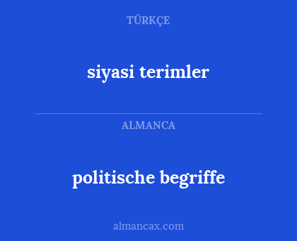 politische begriffe - siyasi terimler